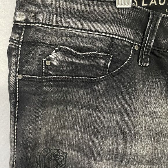 Laurie Felt Pull On Jeans Size 2X Black SILKY WATER PAINT Skinny Stretch NEW - Picture 5 of 12